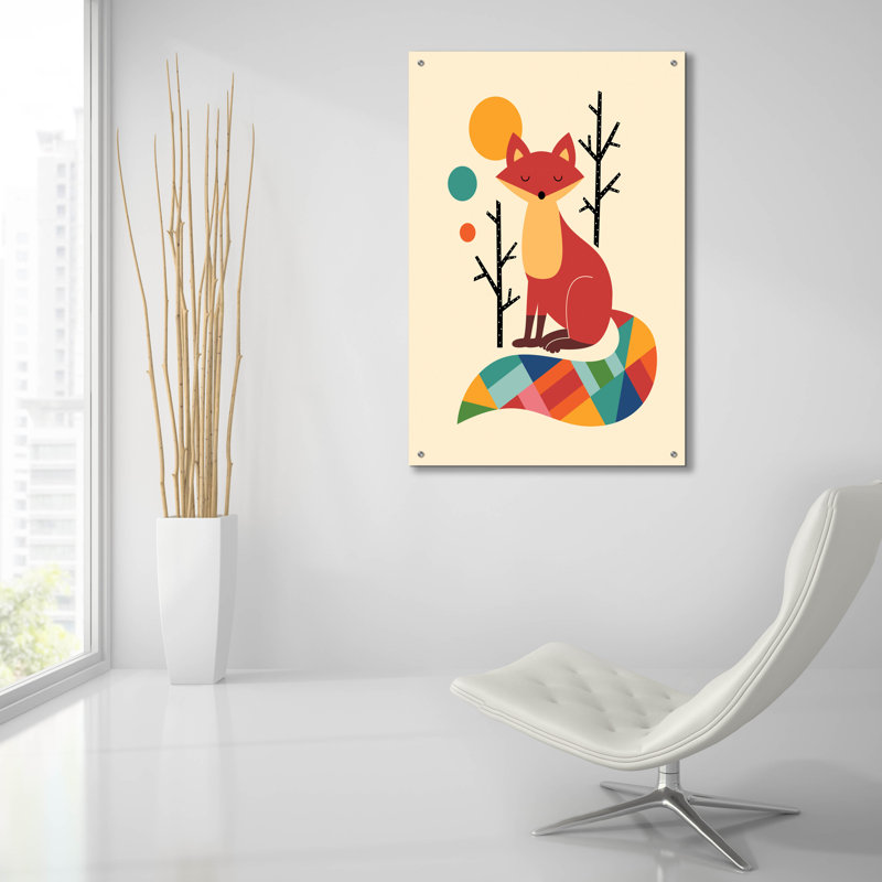 Art épique «Rainbow Fox» par Andy Westface, acrylique G «Rainbow Fox» par Andy Westface, H 36 po x l 24 po x P 0,2 po