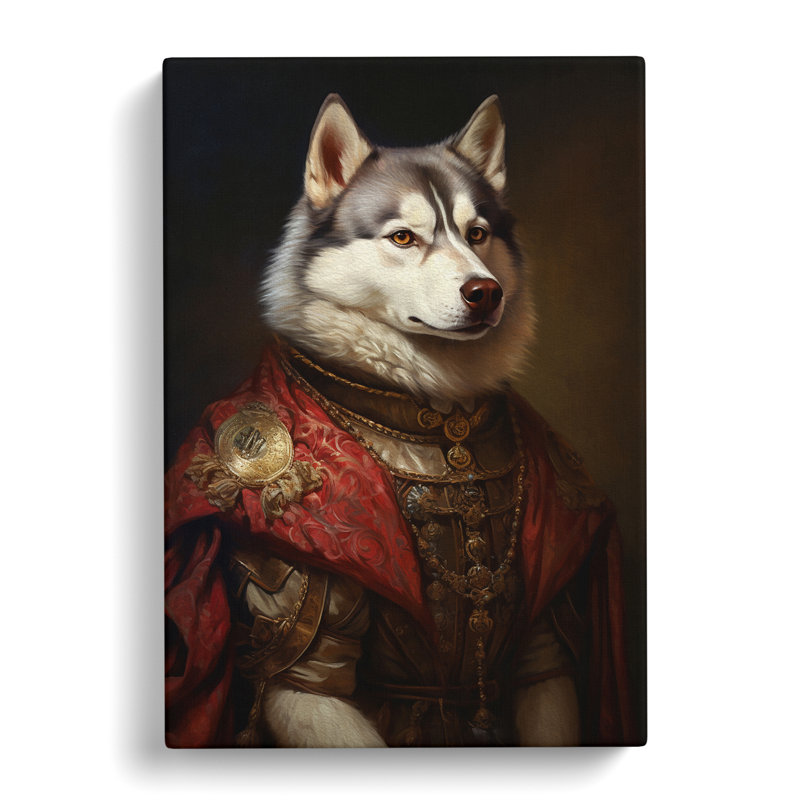 Husky Baroque Art - Wrapped Canvas, 76cm H x 50cm W x 3cm D