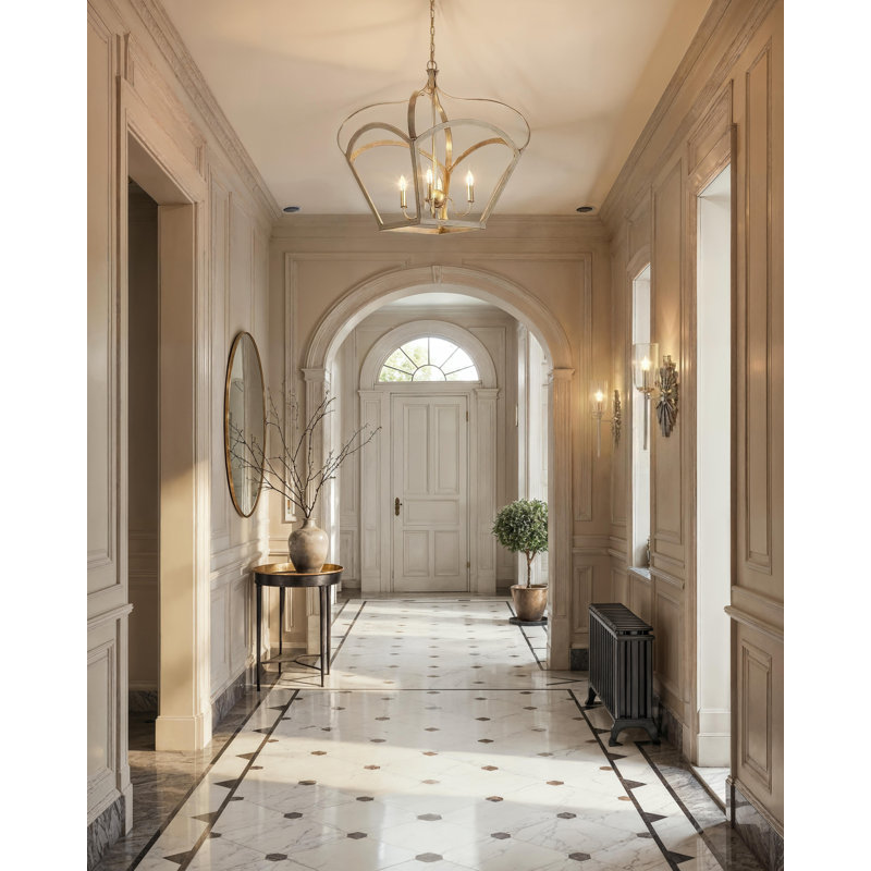 Coronet 4 Light Lantern, Champagne
