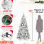 Arbre de Noël de 5 pi, apparence floquée, 250 lumières blanches chaudes, 518 pointes, branches enneigées et à aiguilles dures, installation rapide, support en métal solide, installation facile, base