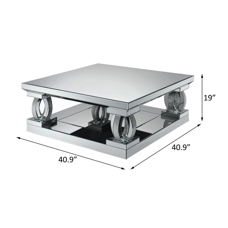 Sardis Mirrored Glass Top Coffee Table