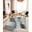 Tapis abstrait abstrait épais et sculpté à la main à motif géométrique moderne 80017 gris 5 x 7-792509078