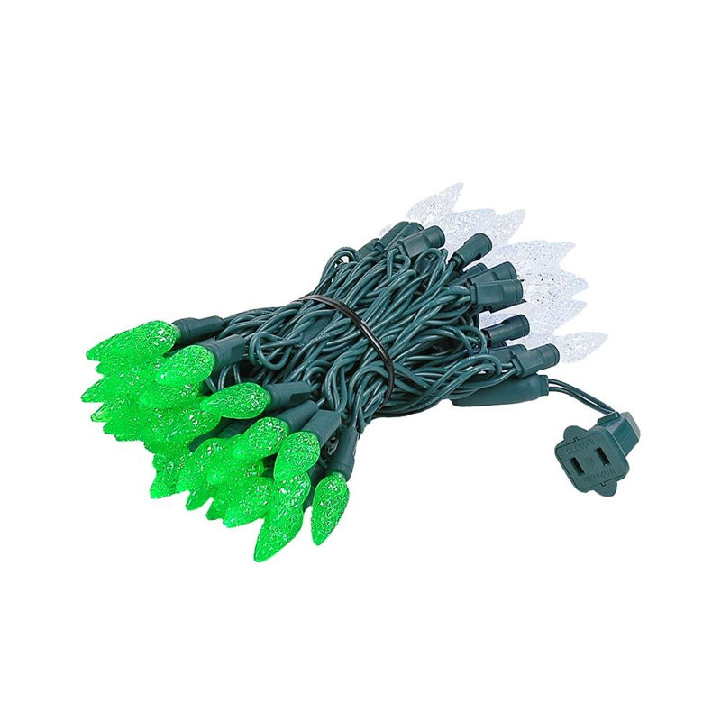 Guirlande lumineuse 70 lumières, Vert / blanc pur