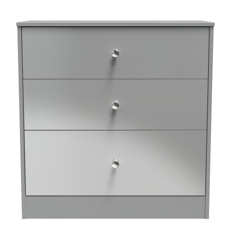 Bhargavi 3 Drawer Deep Chest in Uniform & Dusk (Ready Assembled), Grey