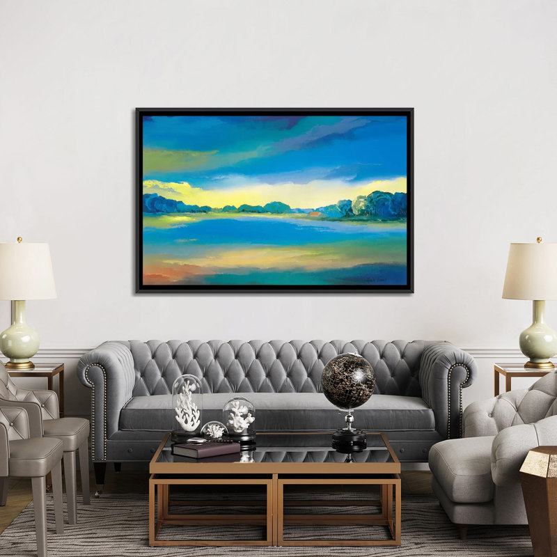 « intemporelle ii », impression sur toile, H 18 po x l 26 po x P 1,5 po, Toile avec cadre noir, Pas de tapis