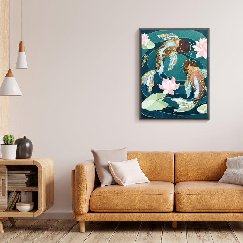 Koi Fish - Reproduction de photo sur toile, Noir, H 16 po x l 12 po x P 1,5 po