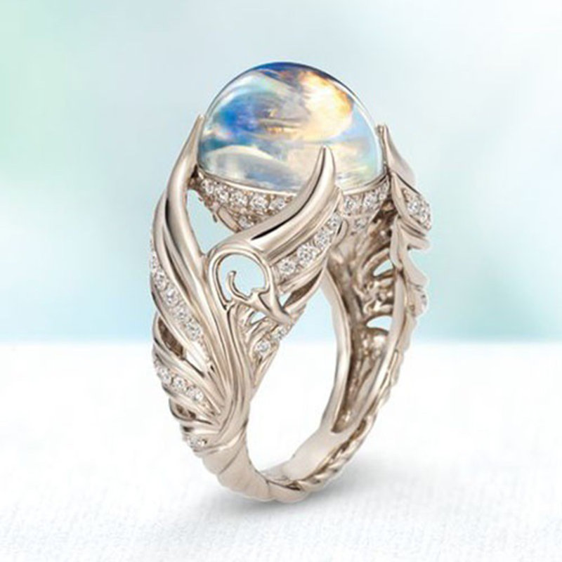 Cadeau de bijoux pour femme avec fausses pierres de lune et strass