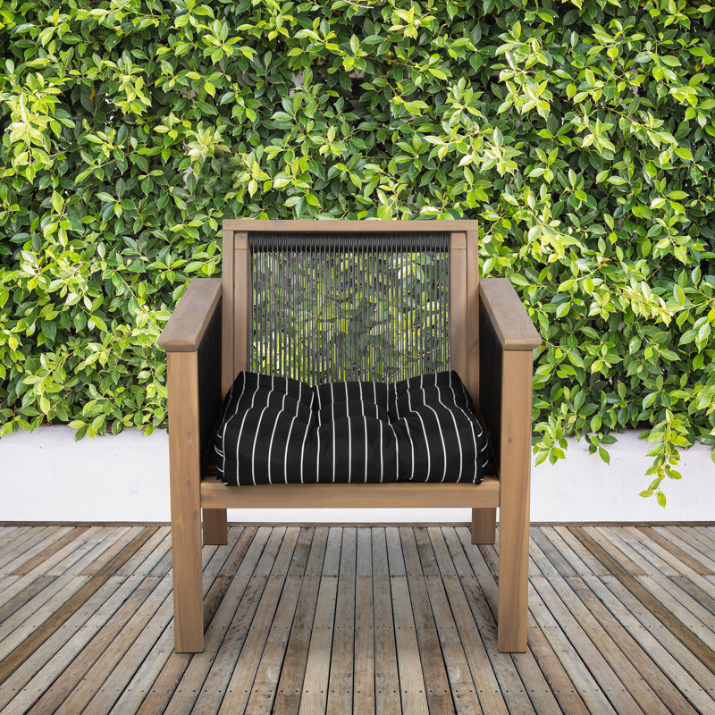 Bergholt Patio Seat Cushion, 19in. W, Black Ink Stripe