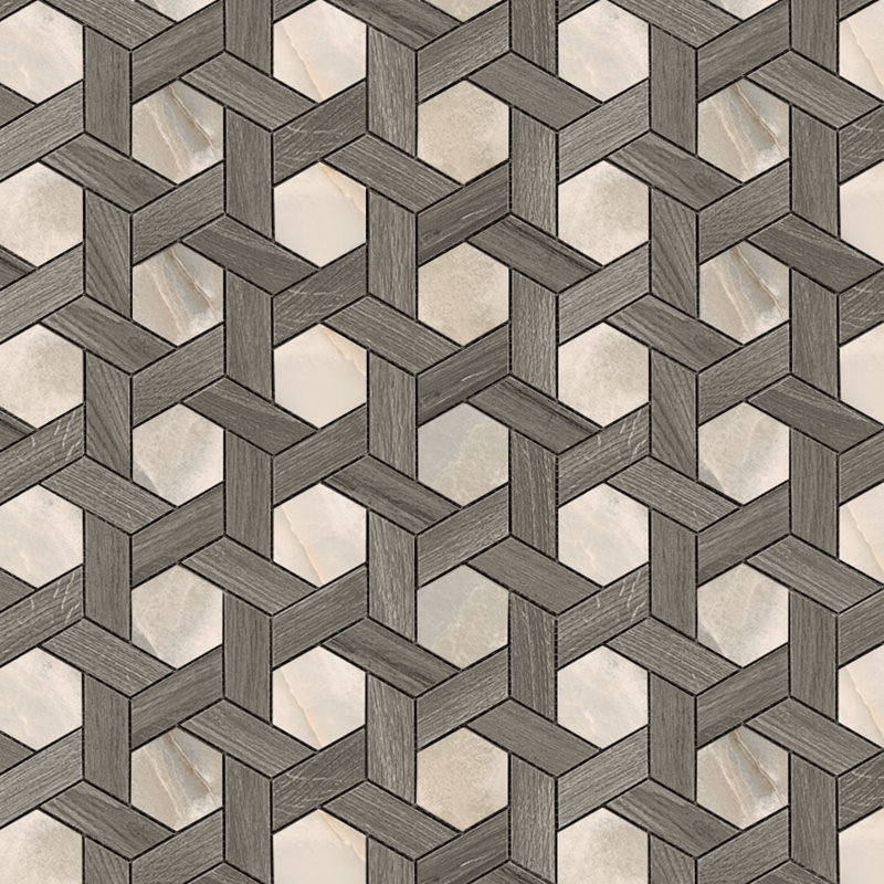 Noisette mosaïque Vertue, Marron foncé