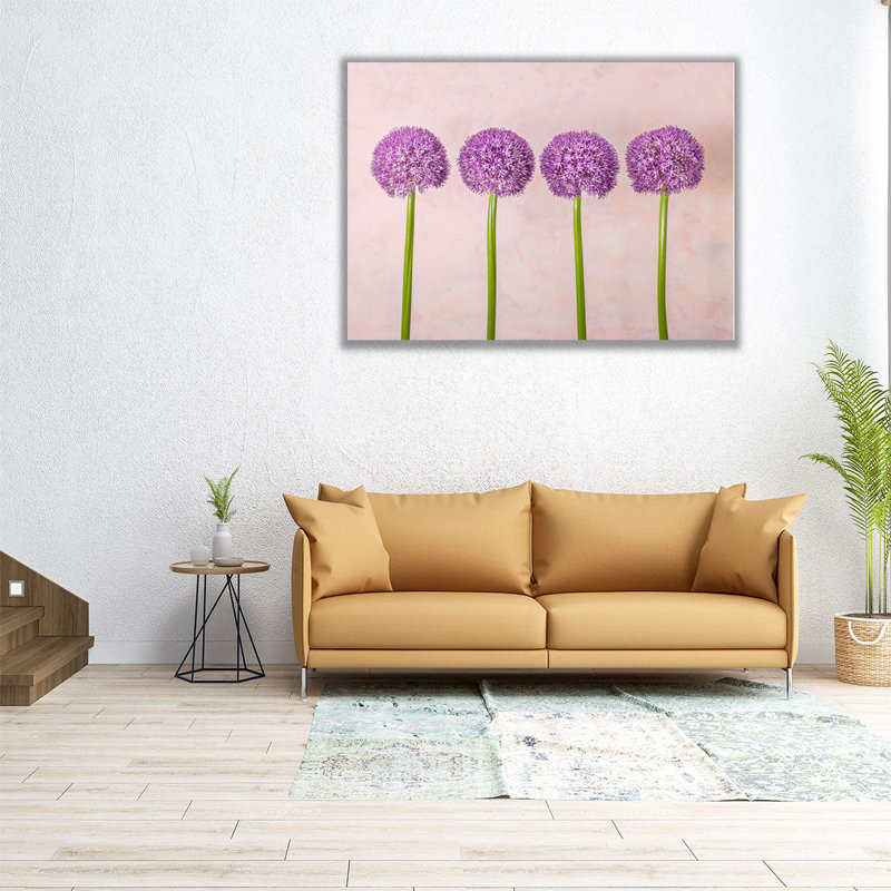 «Allium Flowers in a Row», reproduction d'art sur toile, H 12 po x l 16 po