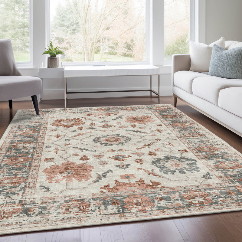 Machine Washable Indoor/Outdoor Xhevrie Linen Rug, Rectangle 10' x 14'