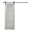 Porte de grange préfinie à panneaux en bois manufacturé Avon 4 Lite-93016189-93016182