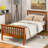 Oak Wood Platform Bed With Slat Support - Improves Sleep Quality Construction Ensures Long-Term Use In Bedroom