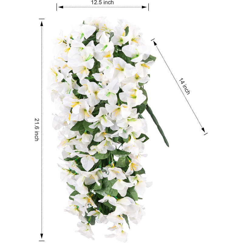 2 Pcs White Artificial Bougainvillea Flowers