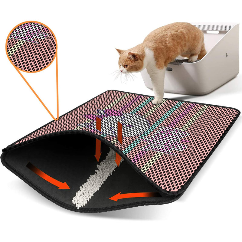 Premium Cat Litter Mat, 18 x 24 inches | 50% PVC / 50% Polyester, Machine Washable & Vacuum Friendly | Durable, Easy-Clean Design for Pet Owners | Protect Your Floors from Litter Messes