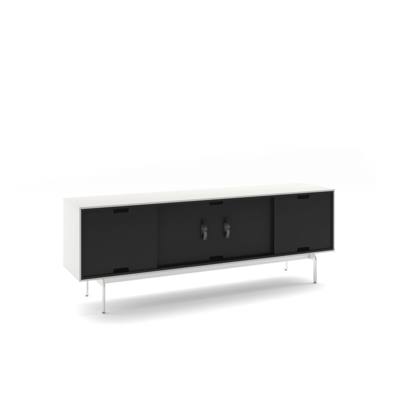 Align Media Console, Satin White, 25"H x 81"W x 18"D