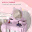 Alec Kids Dressing Table with Mirror Stool for Ages 3-6 Years Pink