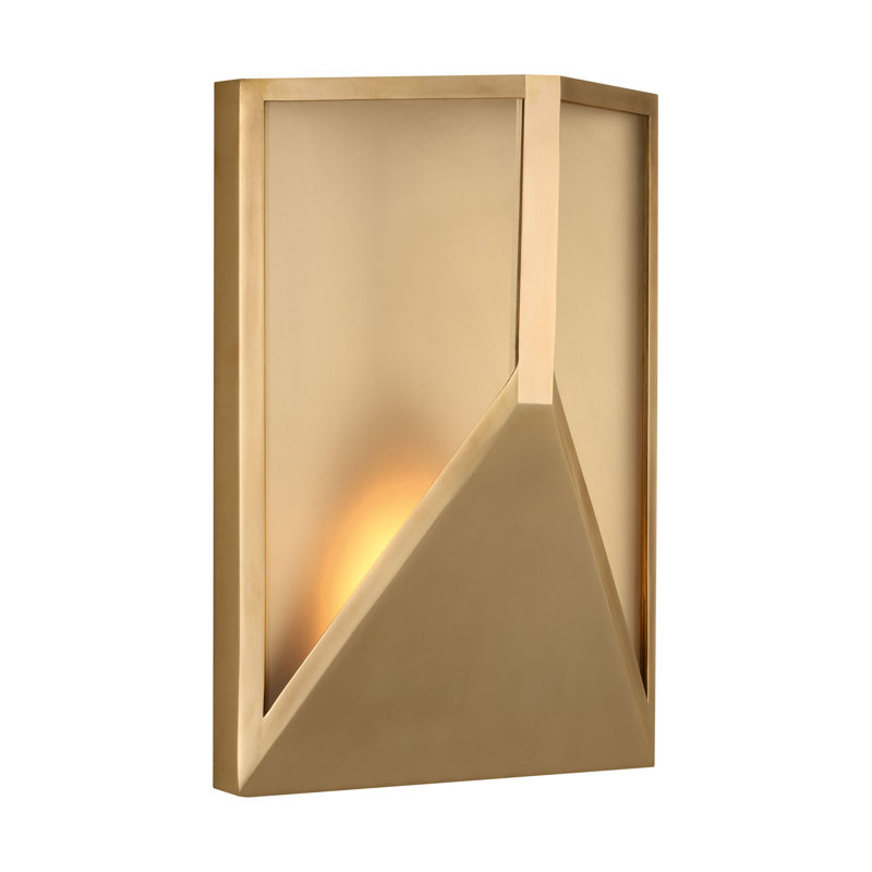Punto LED Outdoor Wall Lantern, Hand Rubbed Antique Brass, 10.3" H x 3.5" W x 7" D
