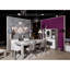 Cambria Extendable Glass Top Solid Wood Base Dining Table