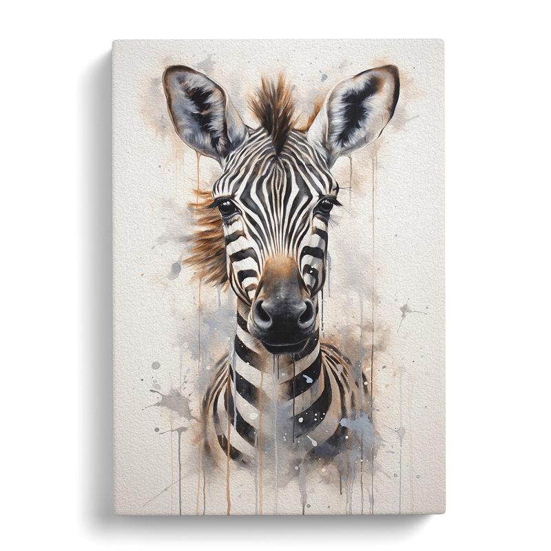 Zebra Painting - Wrapped Canvas, 76cm H x 50cm W x 3cm D