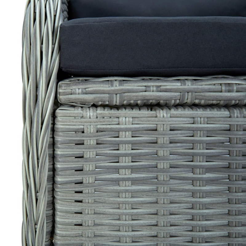Ensemble de table et chaises de patio, Gris clair / noir, 8
