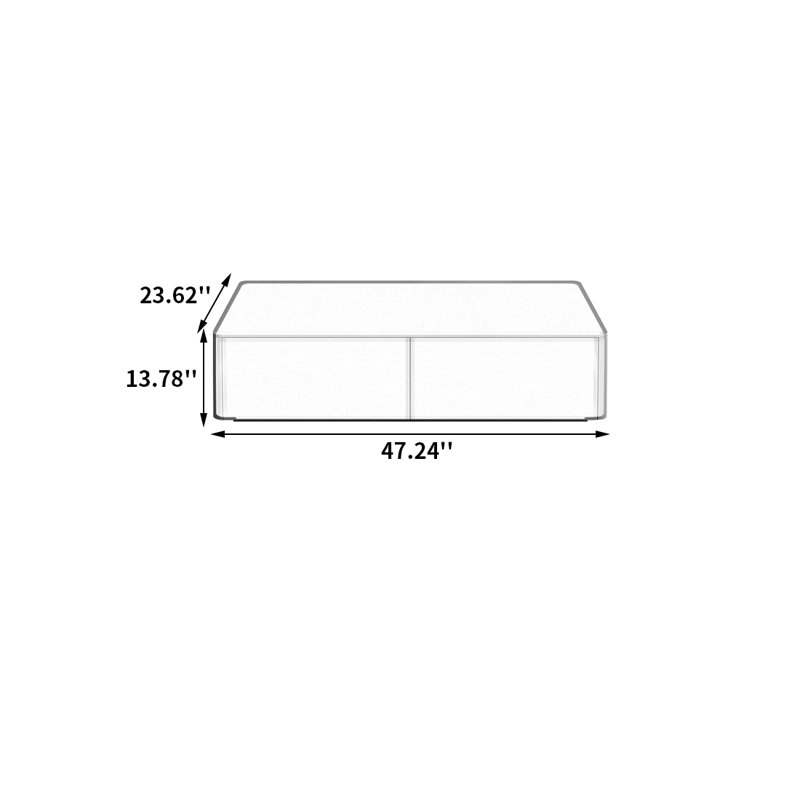 Eco-Friendly Solid Wood Multi-Layer Coffee Table, 13.78" H x 47.24" L x 23.62" W