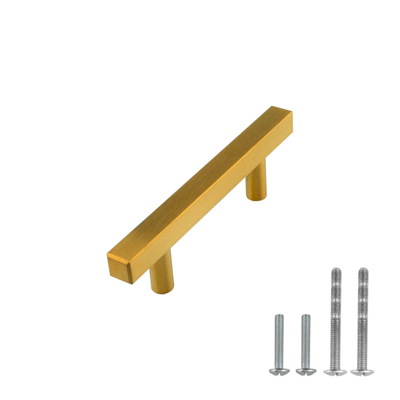 3" Center to Center Bar Pull, Brushed Gold