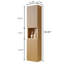 Armoire en chêne - Rangement de salle de bain étroit de 59 po de hauteur avec portes et tablettes pour petits espaces à fixation murale d'aspect classique