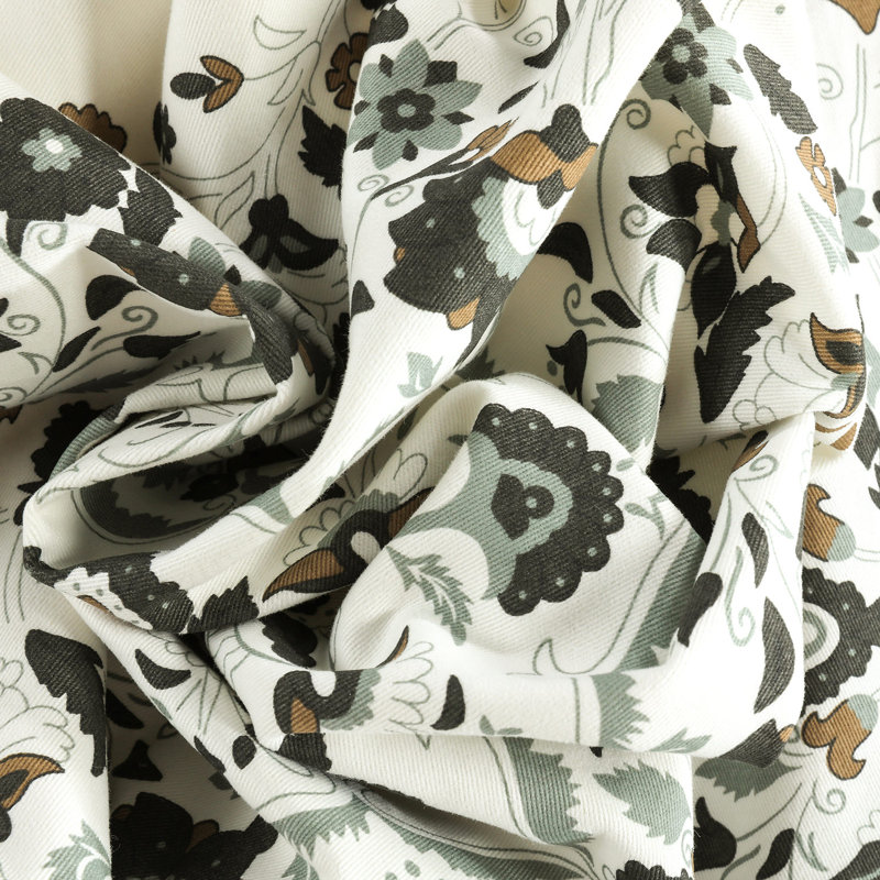 Kerala Cocoa Blue and White Cotton Euro Pillow Covers