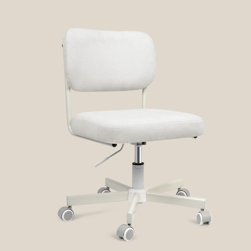 Fauteuil de coiffeuse à hauteur réglable avec dossier , Blanc
