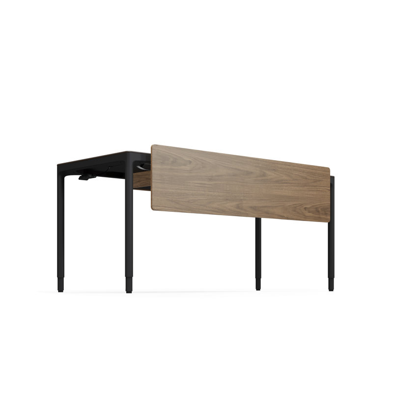 Luma Office - Adjustable Back Panel - Small - Natural Walnut, 14" H x 57" W x 3.5" D