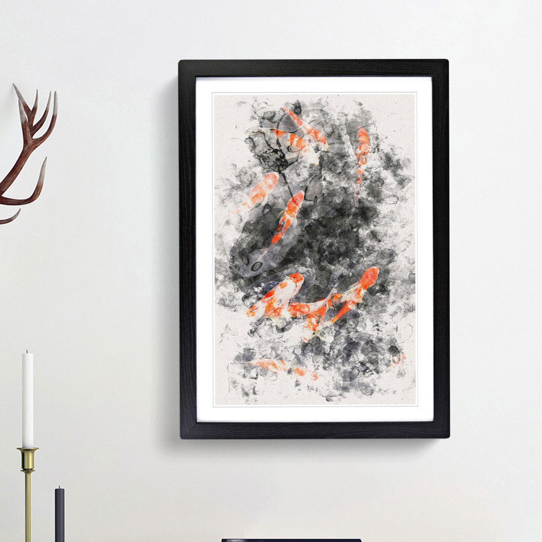 Carp and Koi Fish - Picture Frame Painting Print