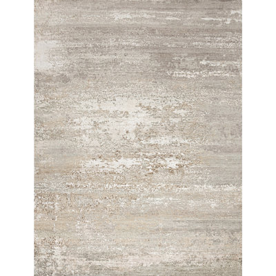 Tapis beige foncé de haute qualité noué à la main