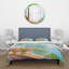 Ensemble de housse de couette en microfibre bleu / vert / blanc / brun-66388606