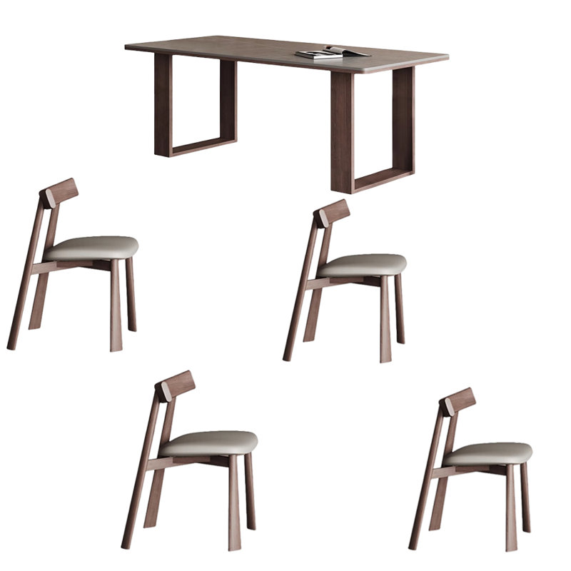 Modern simple rock plate dining table sets, 29.52"H x 62.99"L x 31.49"W