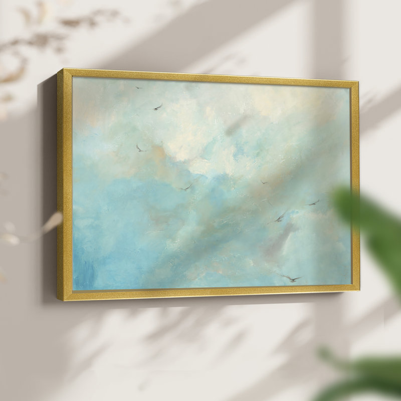 Flying Home  -Framed Print - Restickable, Gold, 16" H x 20" W