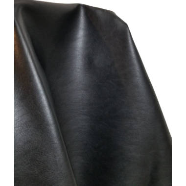 Vegan Faux Leather Fabric Nat Leathers Color: Black