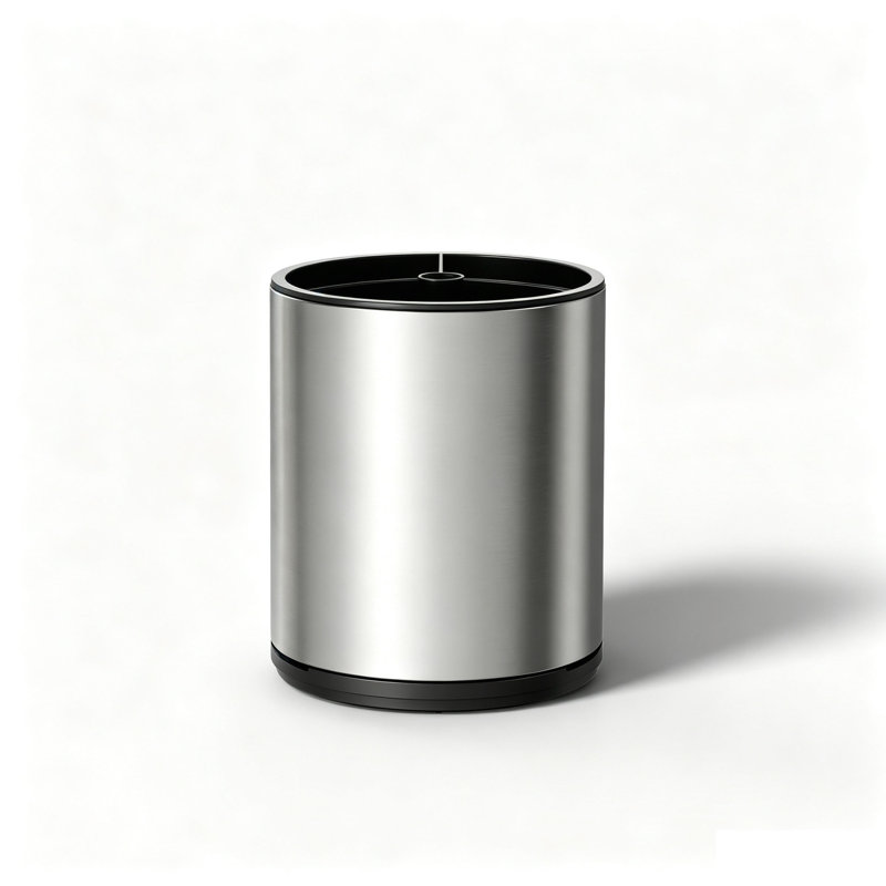 Large Stainless Steel Utensil Holder with Weighted No-Tip Base and Removable 3-Section Divider