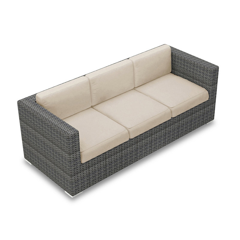 District Outdoor 3 - Piece Conversation Set, Canvas Flax Sunbrella® Canvas