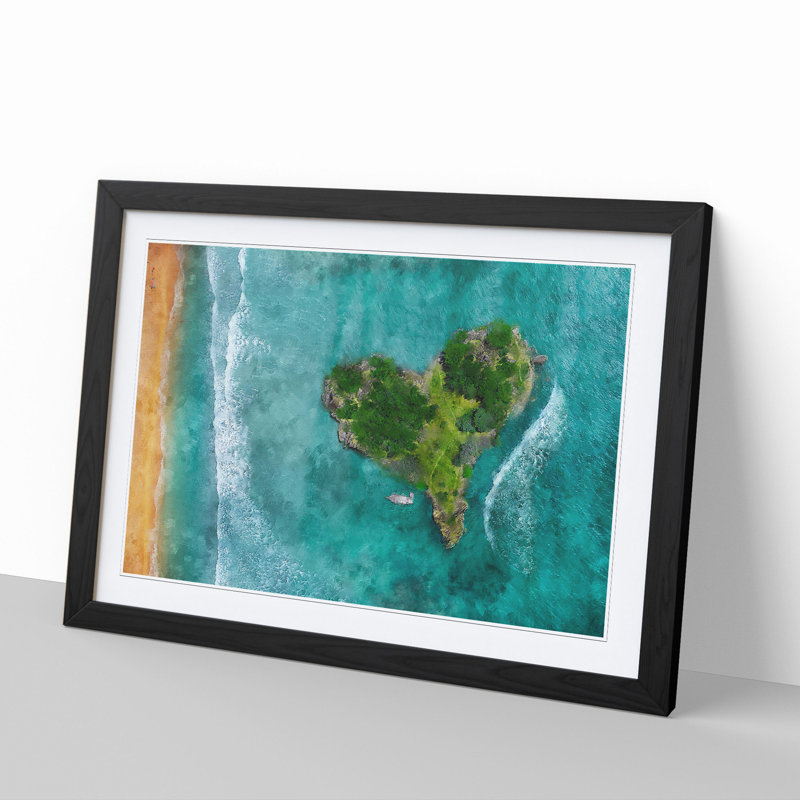 The Heart of the Island - Picture Frame Graphic Art, Black, 36cm H x 48cm W x 2cm D