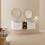 Meuble-lavabo à fermeture en douceur de 60 pouces avec lavabo et petites tablettes de rangement