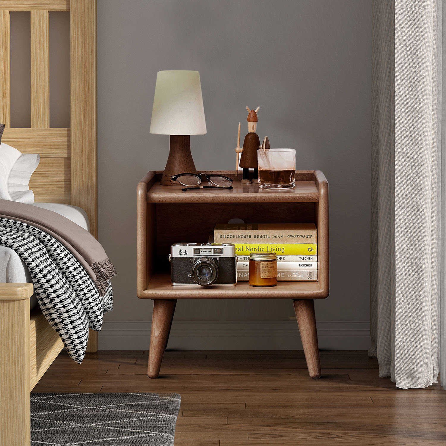 George Oliver Jochelle Solid Wood Nightstand In Natural 