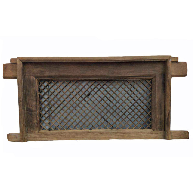 2.26 ft. H x 5 ft. W Antique Chinese Wood Privacy Screen