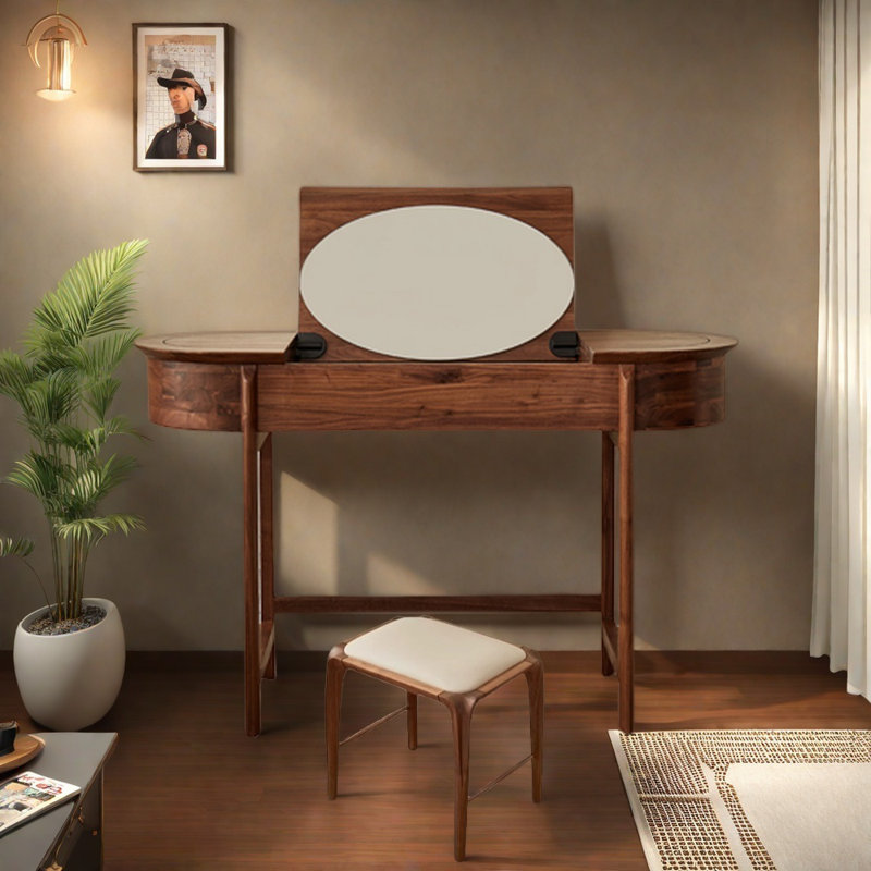 Commode rabattable en bois de noyer noir