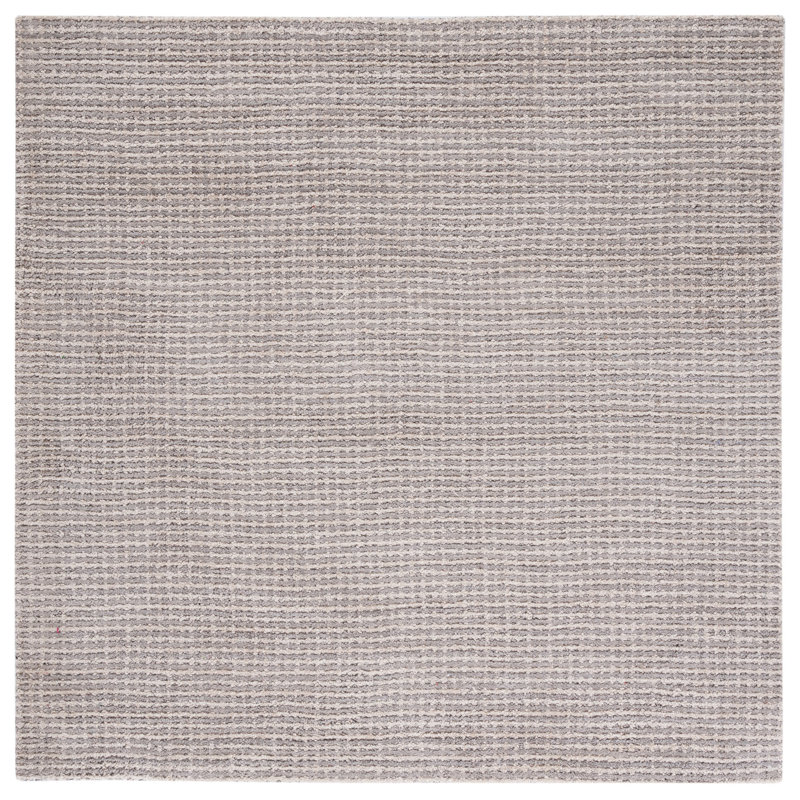 Tapis gris touffeté à la main Marlinde, Carré 6 pi