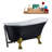 55" Streamline Clawfoot Soaking Acrylic Bathtub With Drain, Clawfeet, and Bamboo Tray-66366767-76109915