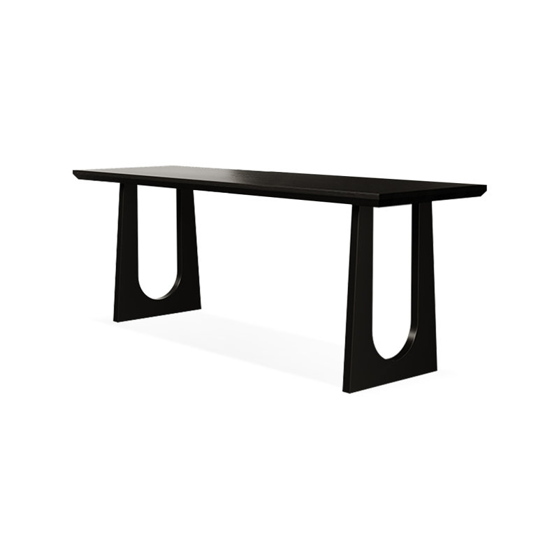 Bureau rectangulaire en bois massif noir, H 29,53 po x l 70,87 po x P 23,62 po