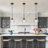 1-Light Kitchen Island Pendant with Clear Hammered Glass Shade-813439399