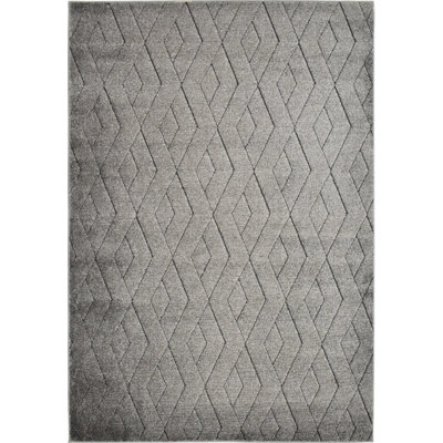 Neace Contemporary Asphalt grey Area Rug