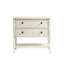 Commode d'appoint raffinée à 2 compartiments, fini blanc antique et structure en bois massif, pour une décoration intérieure élégante.